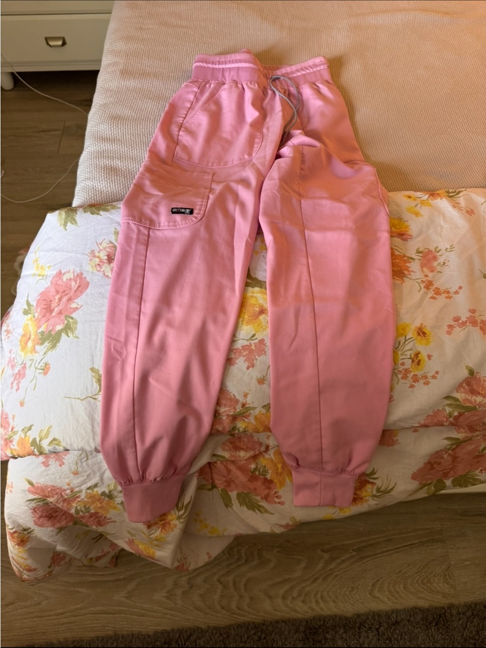 Greys anatomy Pink Cargo Jogger  scrub Pants